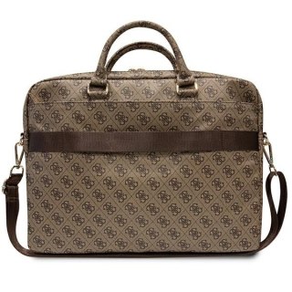 Torba na laptopa Guess 4G Printed Stripes 16 cali brązowa elegancka modna