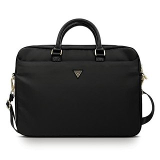 Torba Guess Nylon Triangle Logo 16 cali do laptopa czarna elegancka lekka