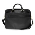 Torba na laptopa Guess Saffiano Script 16 cali czarna elegancka wytrzymała