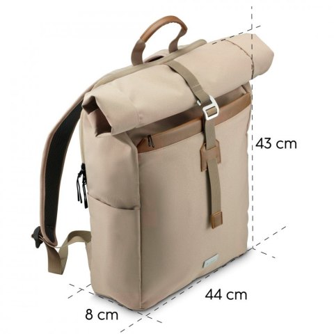 Plecak Hama Silvan na laptopa 16 cali beżowy ekologiczny rPET ergonomiczny