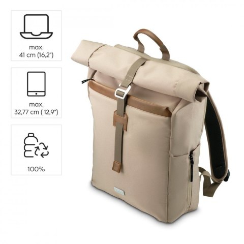 Plecak Hama Silvan na laptopa 16 cali beżowy ekologiczny rPET ergonomiczny