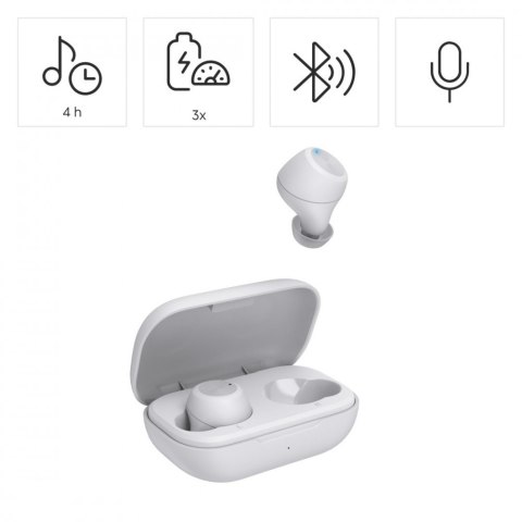 Słuchawki Hama Spirit Chop II TWS dokanałowe Bluetooth 5.0 białe IPX4