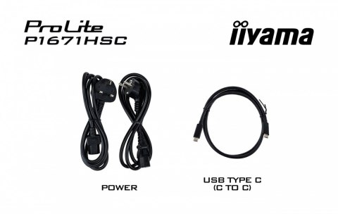 Monitor iiyama ProLite P1671HSC-B1 15.6 FHD IPS przenośny USB-C HDMI lekki