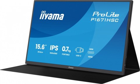 Monitor iiyama ProLite P1671HSC-B1 15.6 FHD IPS przenośny USB-C HDMI lekki
