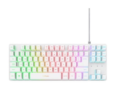 Klawiatura Trust GTX 833 Thado TKL gamingowa podświetlana kompaktowa biała