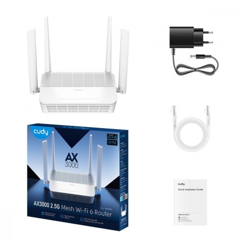 Router Cudy WR3000P AX3000 WiFi 6 2.5G Mesh PoE wydajny MU MIMO gigabitowy