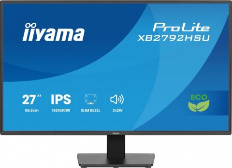 IIYAMA Monitor 27 cali X2792HSU-B1 IPS,FHD,HDMI,DP,120Hz,350cd,4ms, cienkie ramki, 1500:1, ErP B, USB HUBx2