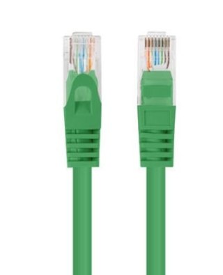 Lanberg Patchcord RJ45 Cat 5e UTP 1 m zielony 10 szt gigabitowy kabel LAN