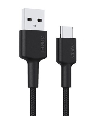 Kabel AUKEY CB-CA2 USB C USB A 2 m 60W PD szybkie ładowanie pleciony czarny