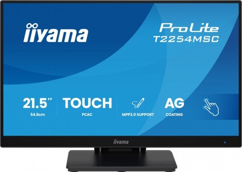IIYAMA Monitor 24 cale T2254MSC-B2AG POJ.10PKT.IPS,POWŁOKA AG, 300cd, FHD, HDMI,DP,2xUSB,7H