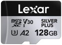 Lexar Karta pamięci microSD 128GB C10 A2 U3 V30 205/150MB/s Silver Plus