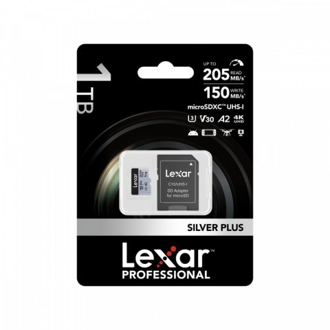 Lexar Karta pamięci microSD 1TB C10 A2 U3 V30 205/150MB/s Silver Plus