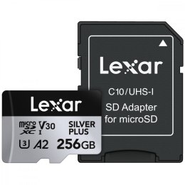 Lexar Karta pamięci microSD 256GB C10 A2 U3 V30 205/150MB/s Silver Plus