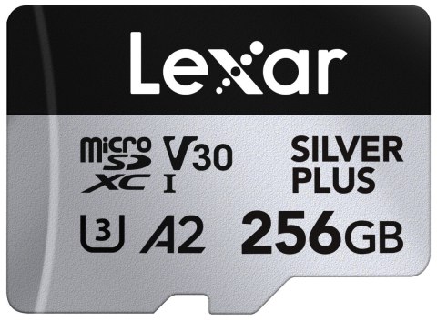 Lexar Karta pamięci microSD 256GB C10 A2 U3 V30 205/150MB/s Silver Plus
