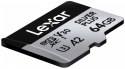 Lexar Karta pamięci microSD 64GB C10 A2 U3 V30 205/100MB/s Silver Plus