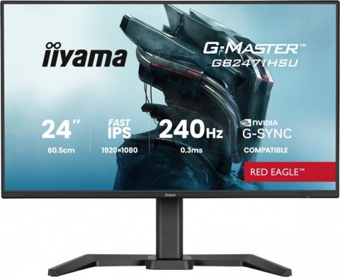 IIYAMA Monitor 23,8 cala GB2471HSU-B1 IPS,FHD,240Hz,2xHDMI,DP,1xUSB 3.2, 1xUSB C, Adaptive G-SYNC - 1920 x 1080 @48-240Hz DisplayP