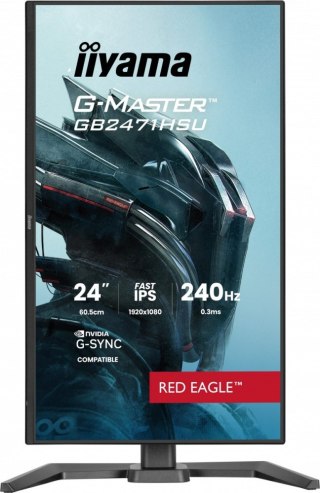 IIYAMA Monitor 23,8 cala GB2471HSU-B1 IPS,FHD,240Hz,2xHDMI,DP,1xUSB 3.2, 1xUSB C, Adaptive G-SYNC - 1920 x 1080 @48-240Hz DisplayP