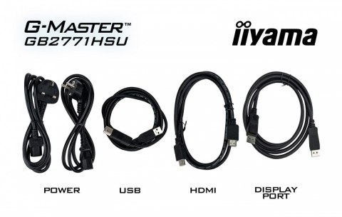 IIYAMA Monitor 27 cali GB2771HSU-B1 0.4ms,Fast IPS, HAS (150) PIVOT, 1xUSB 3.2, 1xUSB C, 240Hz, DP, 2xHDMI,Adaptive G-SYNC-1920x