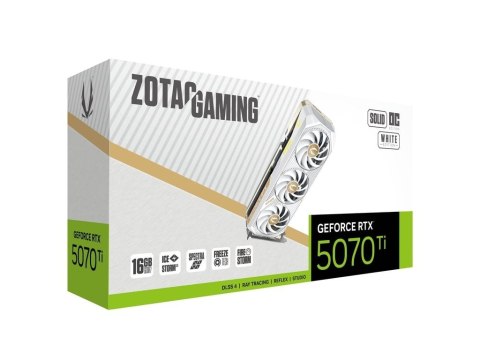 ZOTAC Karta graficzna GeForce RTX 5070 Ti SOLID CORE OC 16GB GDDR7 256bit 3DP/HDMI biała