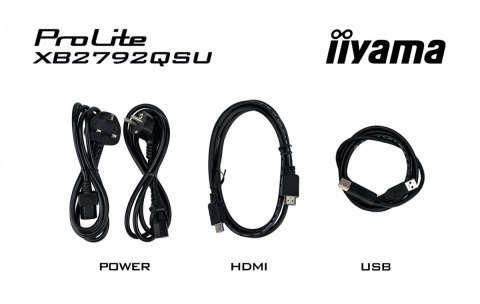 IIYAMA Monitor 27 cali XB2792QSU-B1 IPS,QHD, HAS (150) PIVOT, 120Hz,HDMI,DP, 350cd,1500:1, cienkie ramki, 2xUSB 3.2, ErP
