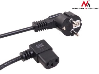 Kabel zasilający Maclean MCTV-803 kątowy 3 pin 3 m EU IEC C13 do PC RTV AGD