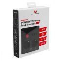 Maclean Listwa zasilająca MCE387 B 2 gniazda 3xUSB, 110-240V AC 50/60Hz 2,1A max 2500W, 1,5m czarna