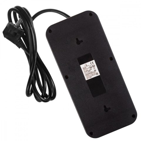 Maclean Listwa zasilająca MCE389 B 6 gniazd 4xUSB-A, 1xUSB-C 110-240V AC 50/60Hz, 2.1A max 2500W, czarna