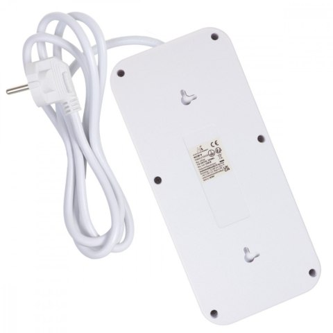 Maclean Listwa zasilająca MCE389 W 6 gniazd 4xUSB-A 1xUSB-C 110-240V, AC 50/60Hz, 2.1A max 2500W biała