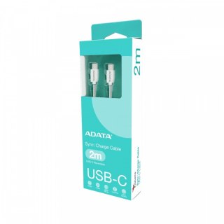 Kabel USB C do USB C Adata 100W 2 m biały PD szybkie ładowanie E marker 2w1