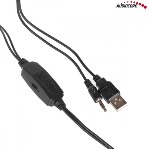 Audiocore Głośniki komputerowe 6W USB AC865B Czarno-niebieskie