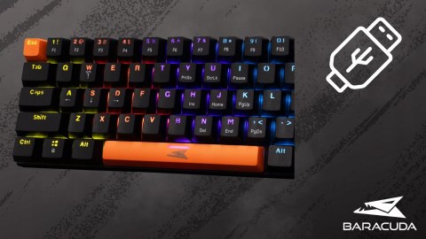 Zestaw Gamingowy Black Baracuda Klawiatura + Myszka Na Prezent Dla Gracza