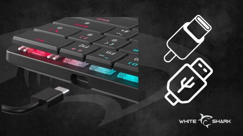 Zestaw Gamingowy White Shark Prezent Klawiatura Myszka Słuchawki Dla Gracza