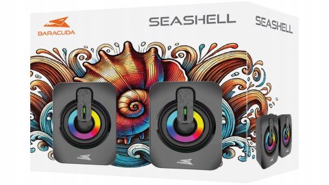 Głośniki Gamingowe Baracuda BGSP-011 Seashell Stereo 2.0 LED USB 2×3W Black