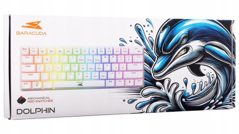 Klawiatura Gamingowa Baracuda BGK-03211 Dolphin Biała Red Switch RGB USB