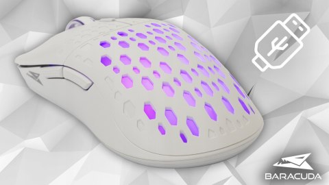 Mysz Gamingowa Baracuda BGM-022 Octopus Biała 3600 DPI USB 6 przycisków