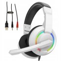 Słuchawki Gamingowe Baracuda BGH-021 Hydra White LED Mikrofon USB mini Jack