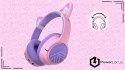 Słuchawki nauszne PowerLocus Bobo Cat bezprzewodowe fiolet LED dla dzieci