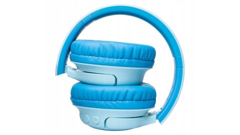Słuchawki nauszne PowerLocus Bobo Cat bezprzewodowe niebieskie dla dzieci