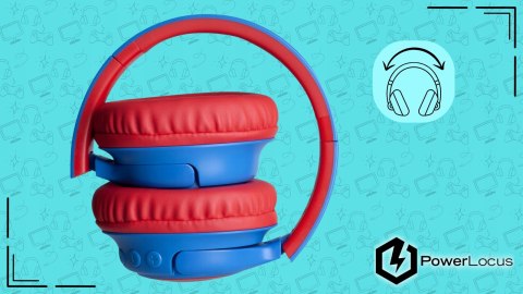 Słuchawki nauszne PowerLocus Bobo Cat bezprzewodowe niebieskie dla dzieci