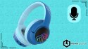 Słuchawki nauszne PowerLocus Bobo Cat bezprzewodowe niebieskie dla dzieci