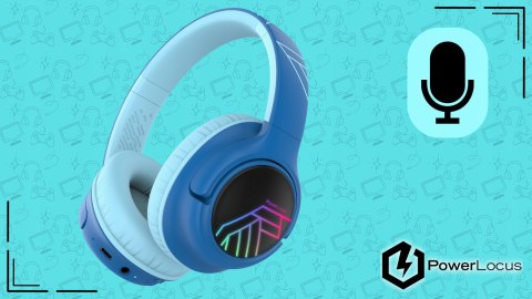 Słuchawki nauszne PowerLocus Bobo Cat bezprzewodowe niebieskie dla dzieci