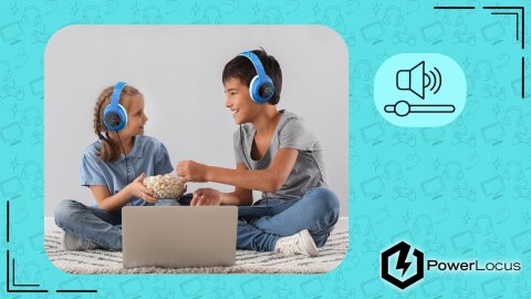 Słuchawki nauszne PowerLocus Bobo Cat bezprzewodowe niebieskie dla dzieci