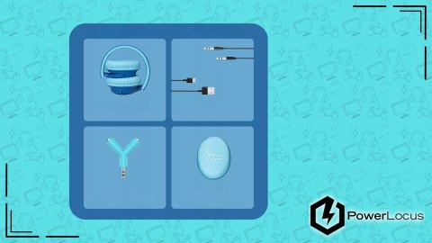 Słuchawki nauszne PowerLocus Bobo Cat bezprzewodowe niebieskie dla dzieci