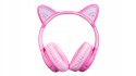Słuchawki nauszne PowerLocus Bobo Cat bezprzewodowe różowe LED dla dzieci