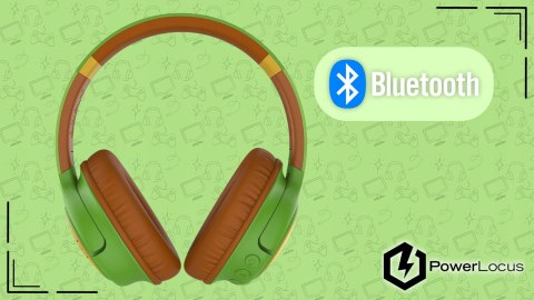 Słuchawki nauszne PowerLocus Bobo Cat bezprzewodowe zielone dla dzieci