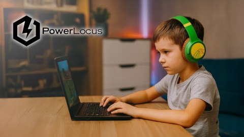 Słuchawki nauszne PowerLocus Bobo Cat bezprzewodowe zielone dla dzieci