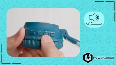 Słuchawki nauszne PowerLocus Buddy bezprzewodowe niebieskie LED dla dzieci