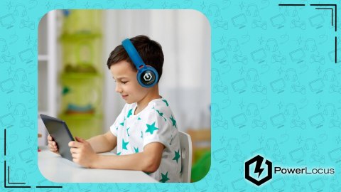 Słuchawki nauszne PowerLocus Buddy bezprzewodowe niebieskie LED dla dzieci