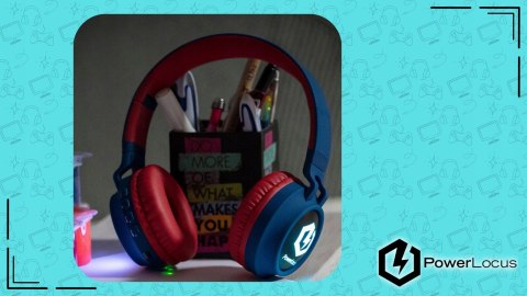 Słuchawki nauszne PowerLocus Buddy bezprzewodowe niebieskie LED dla dzieci