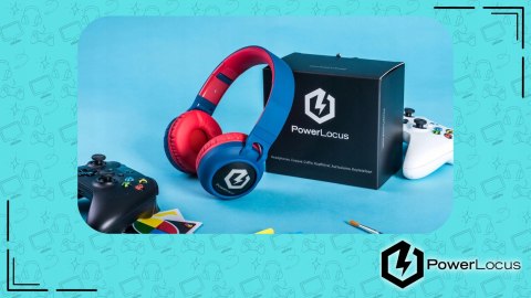 Słuchawki nauszne PowerLocus Buddy bezprzewodowe niebieskie LED dla dzieci